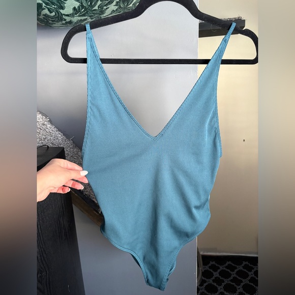 Forever 21 Blue Ribbed Bathing Suit - Picture 2 of 6
